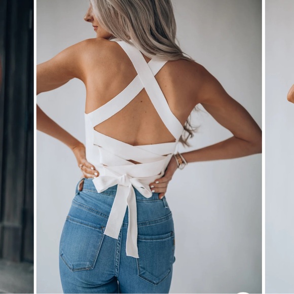 NWT Le Lis Knit Crop Top in Cream - Picture 9 of 10